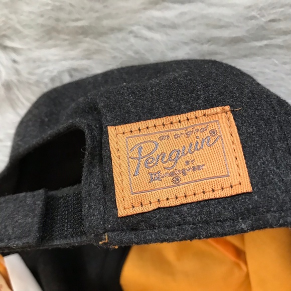 Penguin Jacquard Front Baseball Cap Gray Navy Hat - Picture 5 of 7